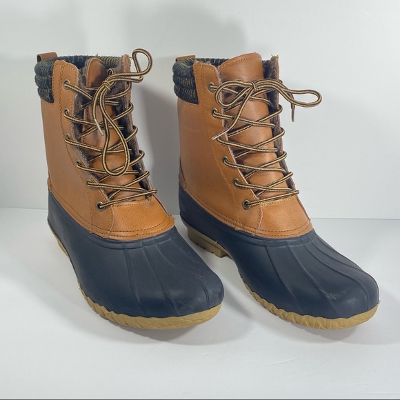 Magellan Womens Duck Boots Navy Brown